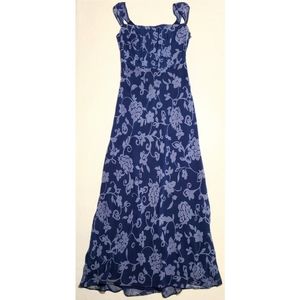 Blue Floral ABS Allen Schwartz sleeveless Dress 2